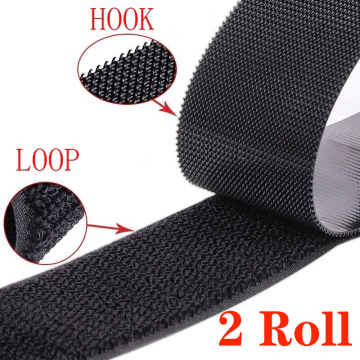 2 roll/pack Self-adhesive Velcros,Black White Hook and Loop Self ...