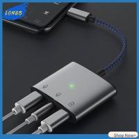 LONGB อลูมิเนียมอัลลอย Pd 60W ตัวแยก ช่องเสียบหูฟัง USB C ถึง3.5มม อะแดปเตอร์เสียง Type-C สายแปลงสัญญาณ