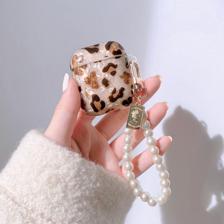 3d-pearl-pendant-water-drop-rainbow-leopard-print-hard-headset-cover-for-airpods-1-2-3-pro-headphone-earphone-case-pearl-gifts-headphones-accessories