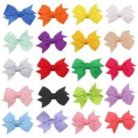 20-40Pcspack 3" Solid Grosgrain Ribbon Hair Bows Hair Clip for Girls Handmade Pinwheel Hairgrips Hair Accessories Wholesale