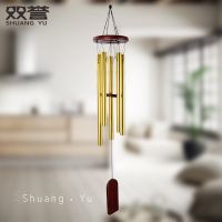 Five golden tube wooden bells hang act the role ofing household ornaments simple little fresh creative holiday gifts