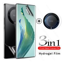 3To1 Camera Glass Soft Hydrogel Film Back Front Screen Protector For Honor Magic5 Lite 5 Light Magic 5Lite 5G Not Tempered Glass Camera Screen Protect