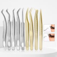 【cw】 1 Pcs Extension With Tips Tweezer for Volume Fans Makeup Tools