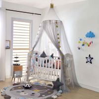 【LZ】♤❃✤  Mosquito Net Childrens Bed Curtain Baby Tent Mosquito Net Suspended Ceiling Bed Mantles Bedroom Decoration Crown Princess Dome