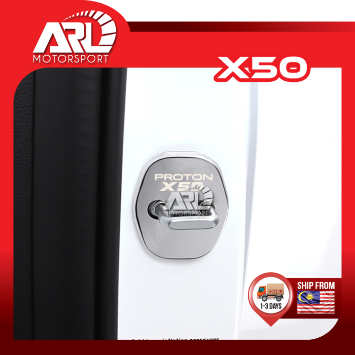 Proton X50 2020 2021 Door Lock Cover Black Chrome Car Auto Acccessories