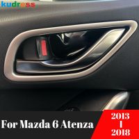 สติกเกอร์ตกแต่งรถสำหรับ Mazda 6 Atenza 2013 2014 2015 2016 2017 2018 ABS ด้านฝาครอบมื่อจับประตูด้านในตกแต่ง