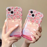 .Suitable For Phone Case iPhone 14 Pro MAX 11 12 13 Max Luxury Soft Shockproof TPU Cover Fashion Blue light Oil painting flowers