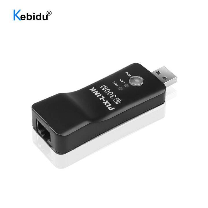 Kebidu Wireless USB Universal 300Mbps Wifi Adapter Rj45 Port