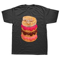 Cute Ball Python Snake Doughnuts T Shirts Graphic Cotton Streetwear Short Sleeve Birthday Gifts Summer Style T shirt Men XS-6XL