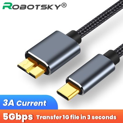 5Gbps USB Type C To Micro B 3.0 Connector Cable 5A Quick Charging For MacBook Laptop Hard Drive Disk Smartphone MicroB Wire Cord