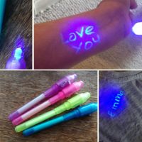 1pc Invisible Ink Glow Highlighter Led Lights Ultraviolet Currency Detector Children Learning Educational Toys Office Gift Rechargeable Flashlights