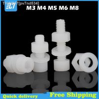 Nylon Plastic Hex Socket Head Cap Screw Metric Thread Hexagon Bolt Hex Nut Flat Washer Combination White M3 M4 M5 M6 M8