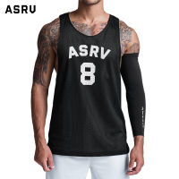 ASRV ฟิตเนสถังผู้ชายตาข่ายแห้งเร็วระบายอากาศกีฬาแขนกุดเสื้อยืดเสื้อผ้าบาสเกตบอลฤดูร้อนใหม่หลวมขนาดใหญ่เสื้อกั๊ก