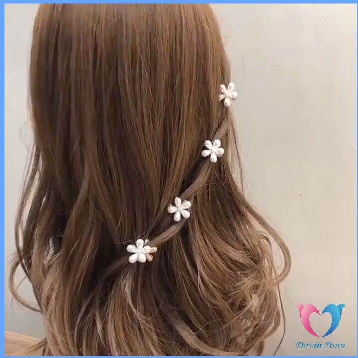 dovin-กิ๊บติดผมไข่มุก-เครื่องประดับผมมุขเทียม-imitation-pearl-hair-clip-รูปดอกเดซี่