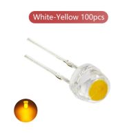 【❖New Hot❖】 Vzhengsha หมวกฟาง Led แบบจุ่ม5มม. F5 100ชิ้นขาวแดงเหลืองสีฟ้าสีเขียวสีส้มสีม่วง Diy Rgb ชุด Pcb ไดโอดเปล่งแสงสูง