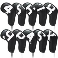 “：】、‘ 10Pcs Set Golf Iron Club Head Cover Sport Accessories Wedges Covers 4-9 ASPX Number Ball Rod Head Protective Case