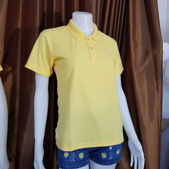 เสื้อโปโลสีเหลือง-เสื้อโปโลสุภาพ-เสื้อโปโลทำงาน-ตัวเปล่า-ผู้หญิง