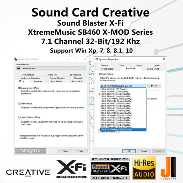 sound-card-creative-sound-blaster-x-fi-xtrememusic-sb0460-x-mod-7-1-channel-pci-มือสอง