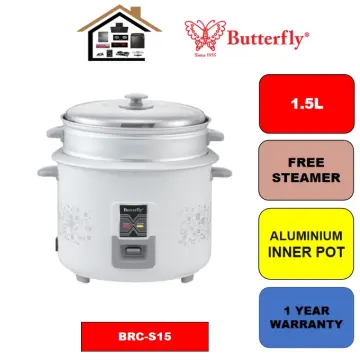 New Butterfly Stainless Steel SS Inner Pot Rice Cooker BRC SS150