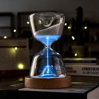 ?Dream Best? Creative Sand Timer 15 Minutes Clock Table Remote Control Night Light Desktop Hourglass Living Room Office Bedroom Bedside Lamp Decoration