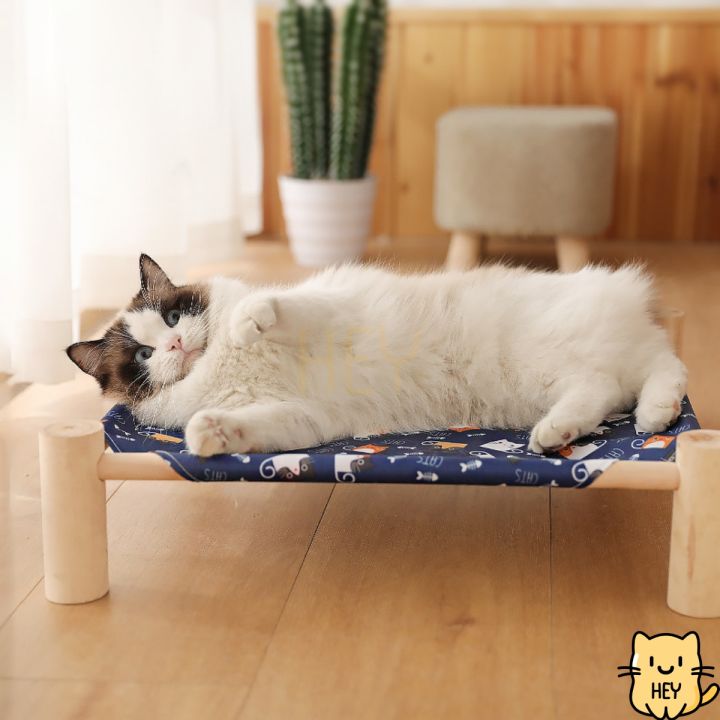 ที่นอนแมวขาไม้-เปลแมวขาไม้-ตั้งพื้น-เตียงนอนแมว-ที่นอนแมว-หมา-เปลแมว-สุนัข