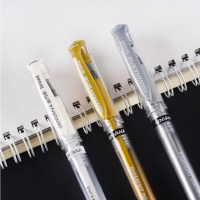【LZ】▦❡  Conjunto de canetinha a prova dágua 1mm conjunto com 3 peças canetas marcadoras de ouro e prata para desenho arte em quadrinhos