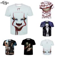 2023 NEWSummer แฟชั่นผู้ชายผู้หญิง3D พิมพ์ Clown Joker รูปแบบเสื้อยืดบุคลิกภาพแนวโน้มหลวมขนาดใหญ่แขนสั้น Tshirt