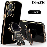 ROAZIC เคสโทรศัพท์ VIVO Y27พร้อมที่วางนักบินอวกาศฝาหลังเป็นซิลิโคนแบบนิ่มเคสมีขอบชุบผิวตรง