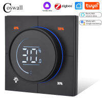 COSWALL ตัวควบคุมหรี่ไฟแบบไม่มีที่สิ้นสุดใหม่ล่าสุด Zigbee 3.0แผงพีซีสวิทช์ไฟติดผนัง150 ~ 300W AC 110-240V ดิจิทัล LCD Yalice รับประกัน