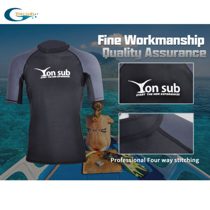 yonsub-men-surf-rash-guard-lycra-short-sleeve-top-quick-dry-kitesurf-windsurf-dive-t-shirt-uv-protection-upf-50-beach-swimwear