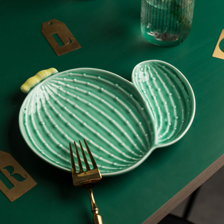 new-creative-cactus-ceramic-tableware-set-plate-decorative-jewelry-trinket-dish-necklace-storage-vanity-tray-kid-food-salad-bowl
