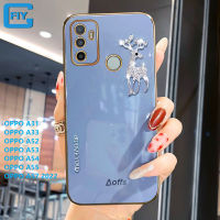 สำหรับ OPPO A31 / OPPO A33 / OPPO A52 / OPPO A53 / OPPO A54 / OPPO A55 / OPPO A57 หรูหรา 6D เพชรแวววาวกวางกวางเคสโทรศัพท์เคลือบสีพื้นผิวกระจกเคลือบเงานุ่ม TPU ฝาหลัง