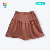 KiddeeCrew กระโปรงเด็กสั้นสีส้มอ่อน light orange mini skirt กระโปรงเด็ก เหมาะสำหรับอายุ 2-10 ปี