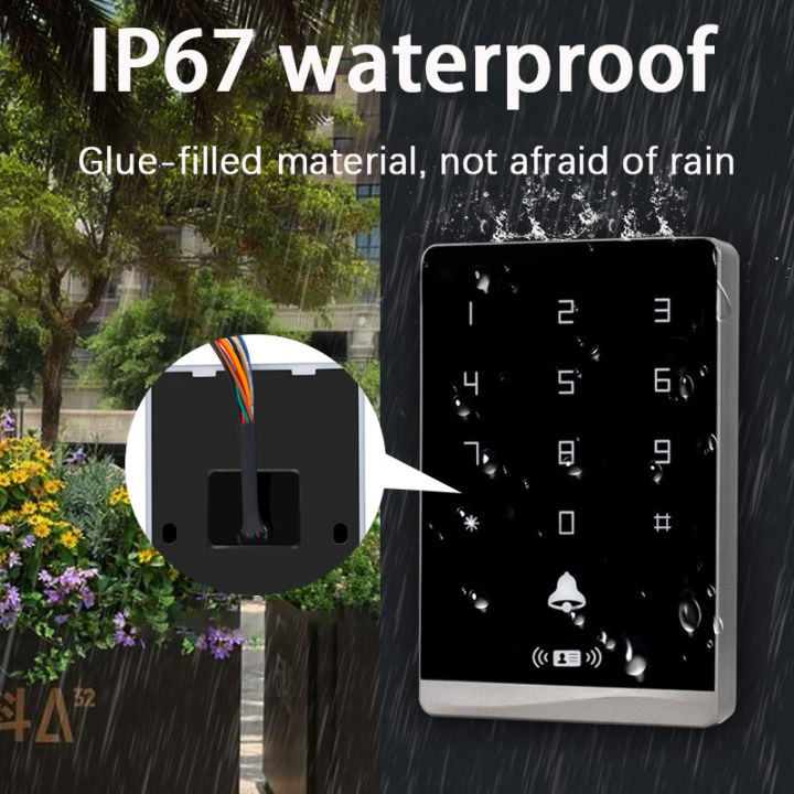 ความถี่คู่125hz-13-56mhz-ควบคุมการเข้าถึง-ip67กันน้ำระบบเปิดประตูแบบสัมผัสระบบควบคุมการผ่านเข้าออกด้วย-rfid-กลางแจ้ง