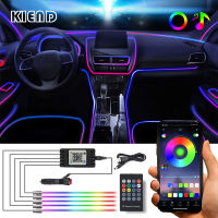 RGB Car LED Interior Ambient Lights 236 Inch Fiber Optic Neon Strip W APP Remote Sound Control Auto Atmosphere Decorative Lamp