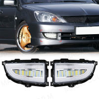 LED DRL ไฟหน้าสำหรับมิตซูบิชิแลนเซอร์2004 2005 2006กลางวันวิ่งไฟสีขาวสีเหลืองเลี้ยวกันชนหน้าไฟตัดหมอก12โวลต์