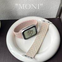 moni xiaohongshu สตรอเบอร์รี่มิลค์เชคเหมาะสำหรับ iWatch7 รุ่น se สายรัด apple apple123456 ทอลาย