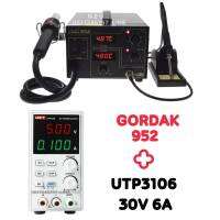 GORDAK 952 (ดิจิตอล) เครื่องเป่าลมร้อนพร้อมหัวเเร้ง+UNI-T UTP 3106 (30V6A)