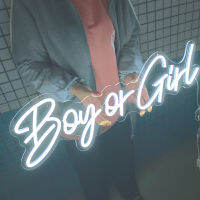 Boy Or Girl Neon Sign สำหรับเพศเปิดเผยเด็กวันเกิด Party Decor 76ซม. อะคริลิคใสในร่ม Art Decor Light