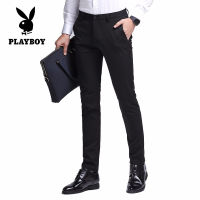 กางเกงลำลองธุรกิจบางผู้ชายยี่ห้อ Play Boy ขนาดใหญ่ Celana Setelan ผู้ชาย (29-36)