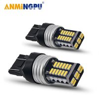 ANMINGPU T20ไฟสัญญาณ2X W21 7443/5W หลอดไฟ Led 7440 W21W WY21W 4014SMD T25 LED 3157 P27/7W 3156 P27W ไฟเลี้ยวไฟเบรกรถ