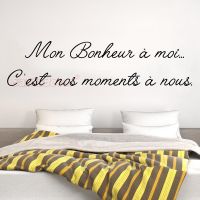 ๑☈✓ สติกเกอร์ Mon Bonheur A Moi ไวนิล Wall Decal ภาพจิตรกรรมฝาผนังศิลปะวอลล์เปเปอร์ห้องนั่งเล่นตกแต่งบ้านโปสเตอร์อ้างฝรั่งเศสตกแต่งบ้าน