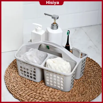 Plastic Shower Caddy Basket with Compartments, Portable Cleaning