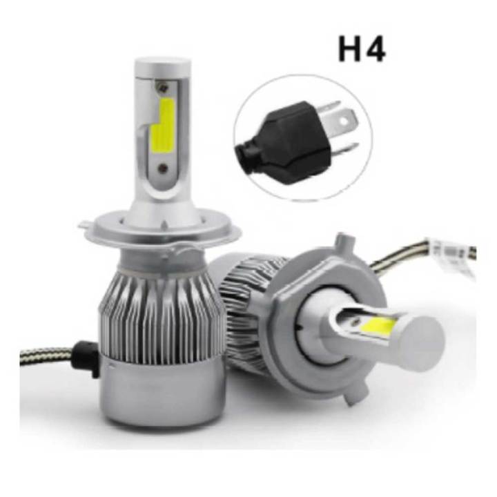 หลอดไฟหน้ารถยนต์-led-ขั้ว-h4-หลอดไฟหน้า-led-h4-หลอดไฟหน้า-led-แสงสีขาว-หลอดไฟ-led-c6-ขั้ว-h4