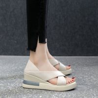 【CW】 Heel Sandals 2022 New High-heeled Fashion Outer Wear Wedge-heeled Thick-soled Women  39;s Shoes