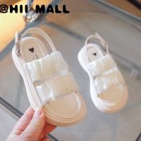 HII MALL หวานนัวเนียสาวรองเท้าแตะที่เรียบง่ายสไตล์ระบายอากาศสายชีฟอง Sandles 3-16ปีป้องกันการลื่นเด็กรองเท้า T22N06CC-09