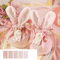 Wedding Candy Bag Cute Easter Bunny Ears Gift Wrapping Bag Suede Valentine Bunny Chocolate Birthday Party Jewelry Storage Bag Gift Wrapping  Bags