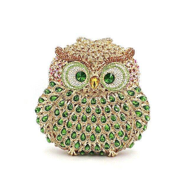 👜 Fashion Design Clutch Women Evening Party Bag Diamonds Owl Bird Shape