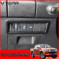 Vtear ISUZU DMAX D-MAX ไฟหน้ารถ2021 2022ฝาครอบตกแต่งคาร์บอนไฟเบอร์ลวดลายพลาสติกชุบโครเมี่ยมอุปกรณ์ Hiasan Interior ชิ้นส่วนวาล์วยานยนต์