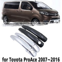 ที่จับคาร์บอนไฟเบอร์สีดำหรือชุดครอบประตูด้านข้าง Chrome สำหรับ Toyota ProAce 2007 ~ 2016อุปกรณ์เสริมในรถยนต์2008 2009 2010 2012